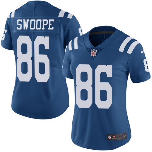 Indianapolis Colts #86 Limited Erik Swoope Royal Blue Nike NFL Women Rush Vapor Untouchable jersey